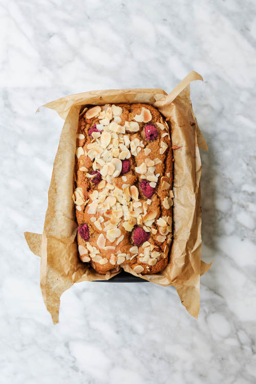 Raspberry Almond Oat Loaf