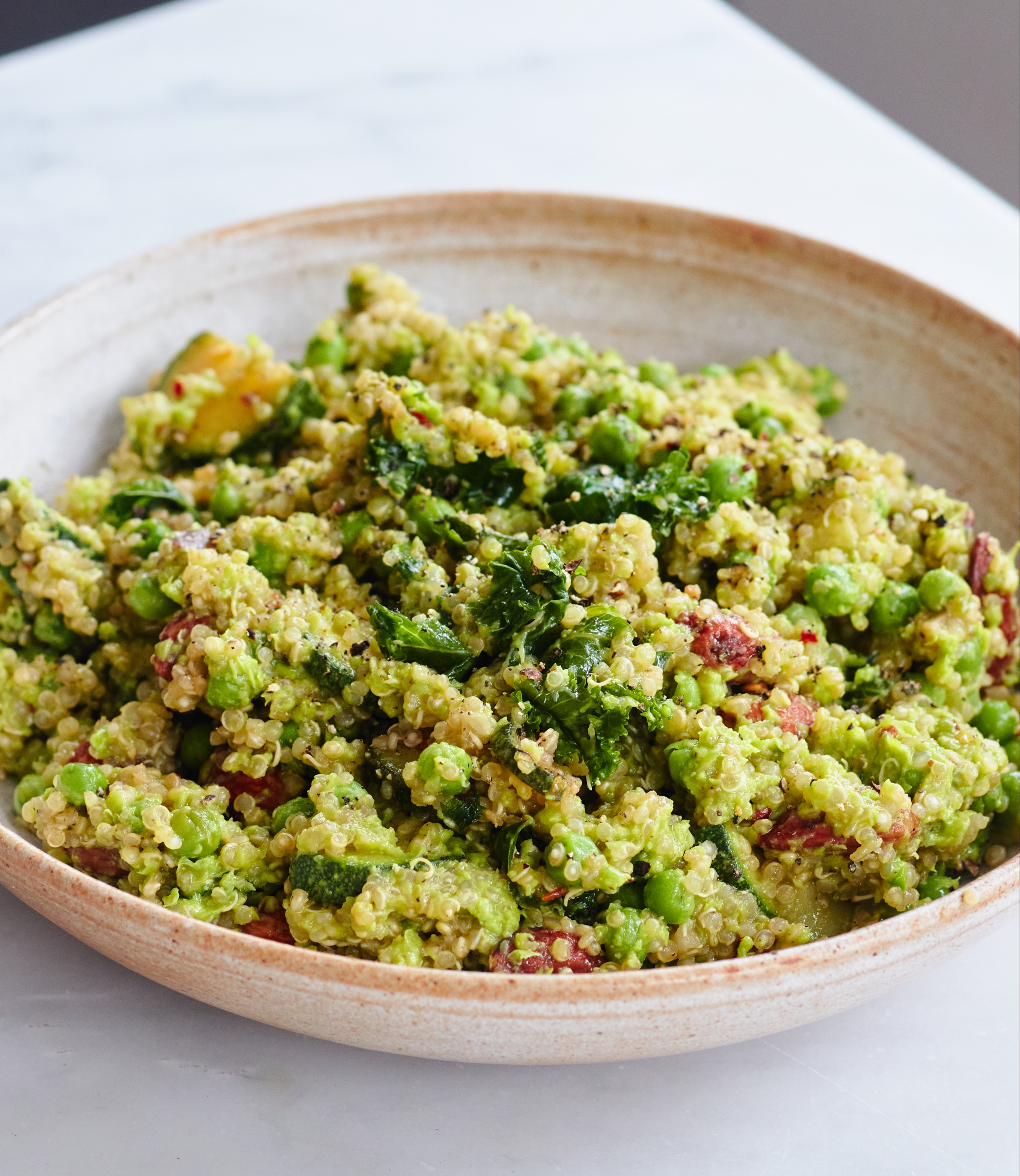 Nutty Pea & Quinoa Bowl Deliciously Ella