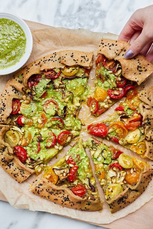 Tomato, Courgette & Pesto Galette 