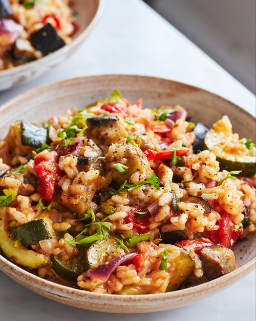 Roasted Mediterranean Vegetable Risotto