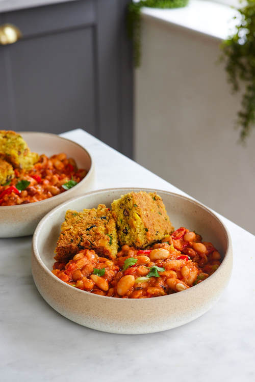 Five-Bean Chilli With Corn Bread