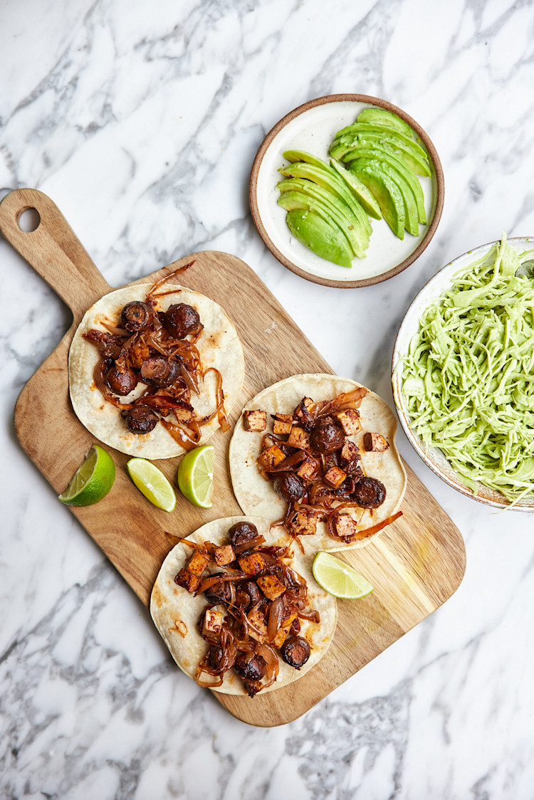 Spicy Chipotle Tacos With Mushrooms & Tofu