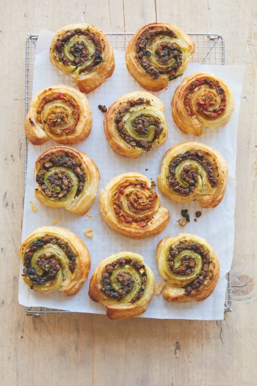 Mushroom, Lentil & Pesto Wheels