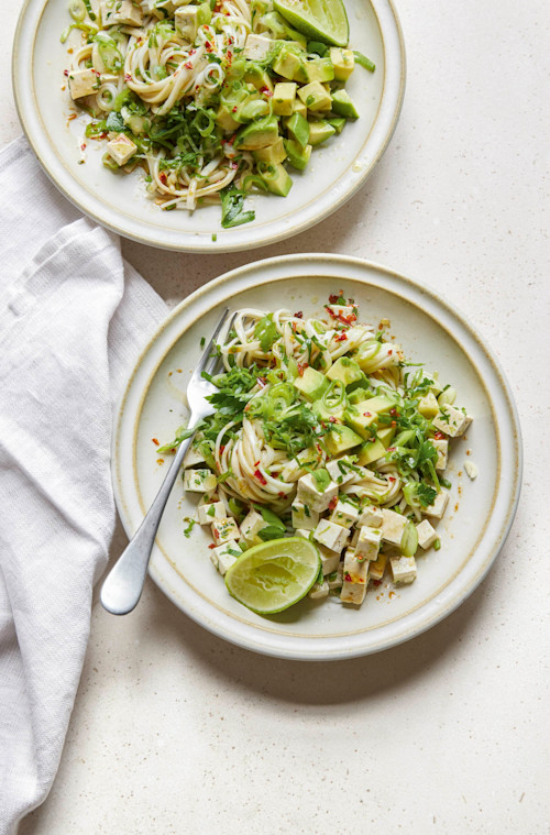 15-Minute Herby Avocado Noodles