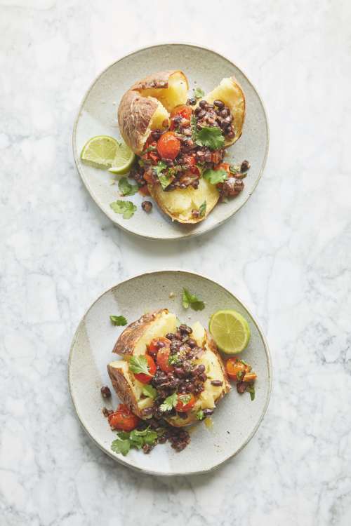 Black Bean Jacket Potatoes