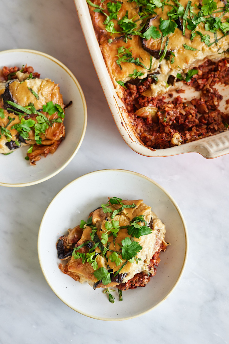 Creamy Aubergine & Potato Bake