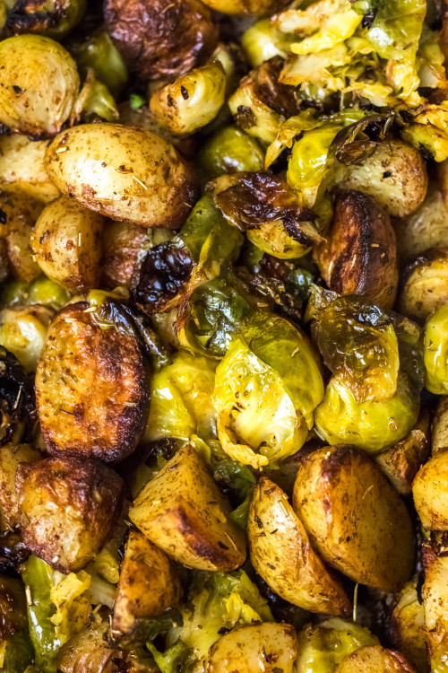 Roasted Sprouts & Potatoes