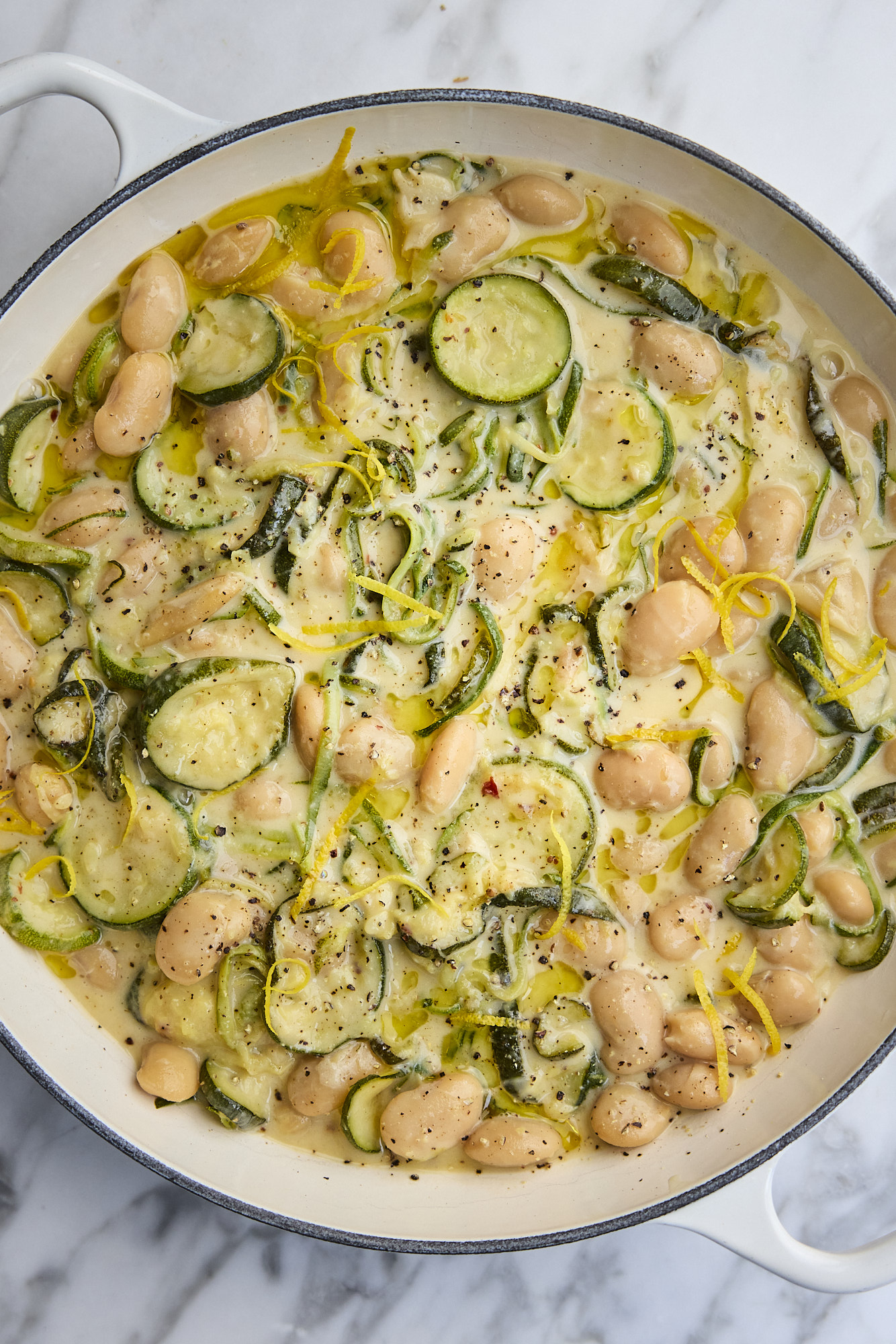 Slow-Cooked Courgettes & Creamy Butter Beans