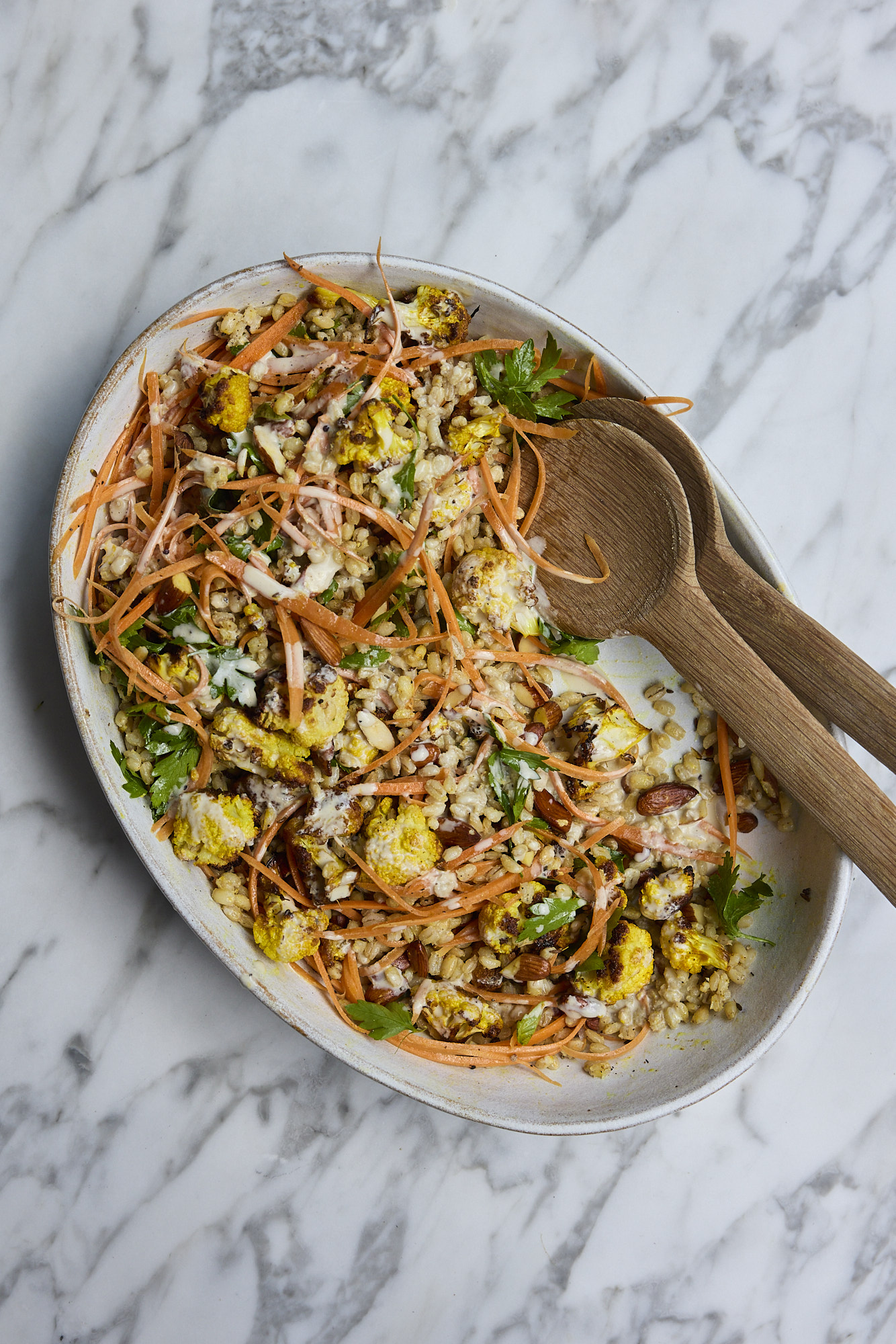 Charred Cauliflower Salad With Creamy Tahini Dressing