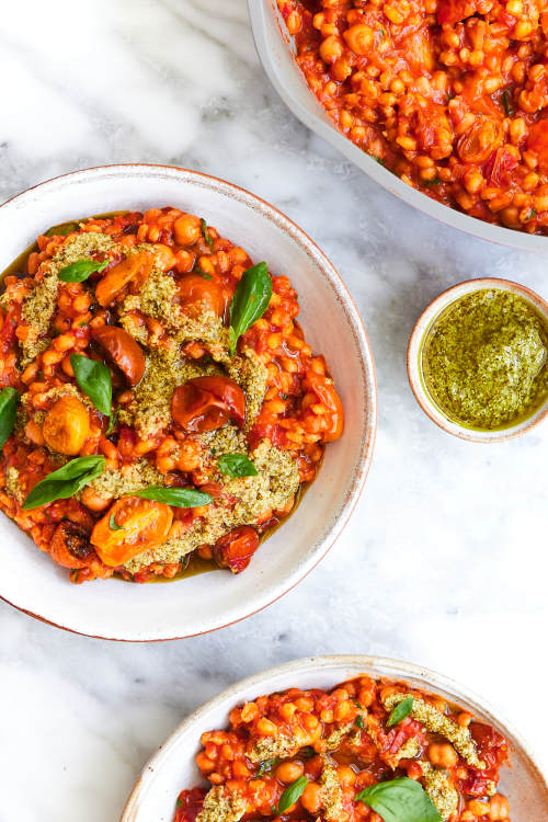 Balsamic Roasted Tomato & Barley Risotto