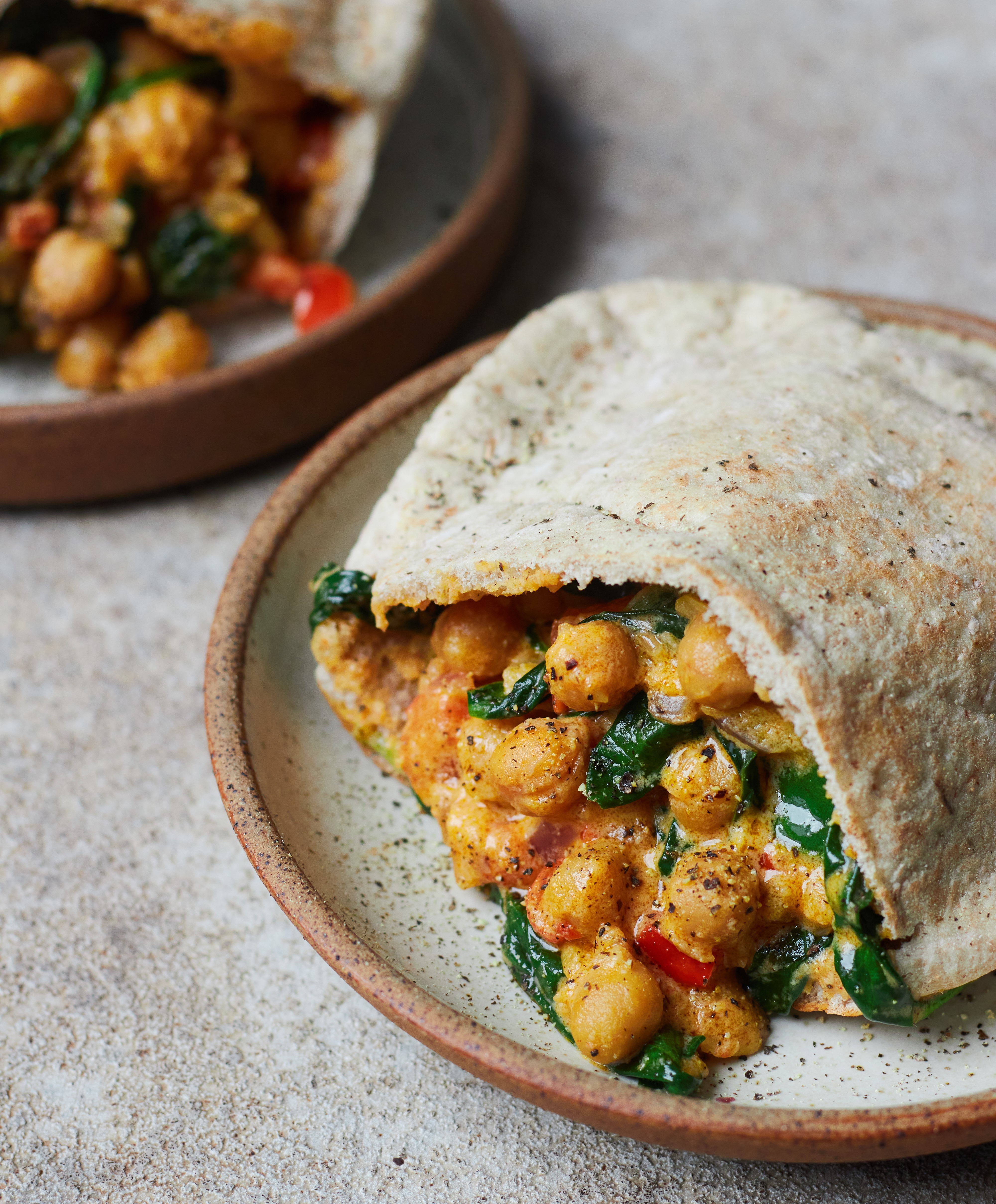 Chickpea Stuffed Pittas