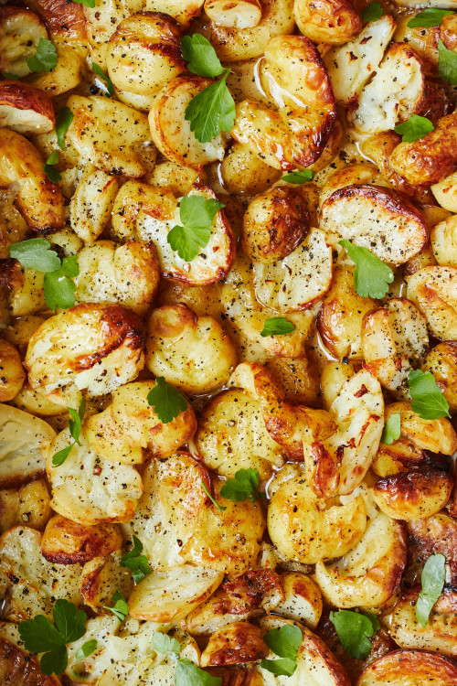 Salt & Vinegar Smashed New Potatoes