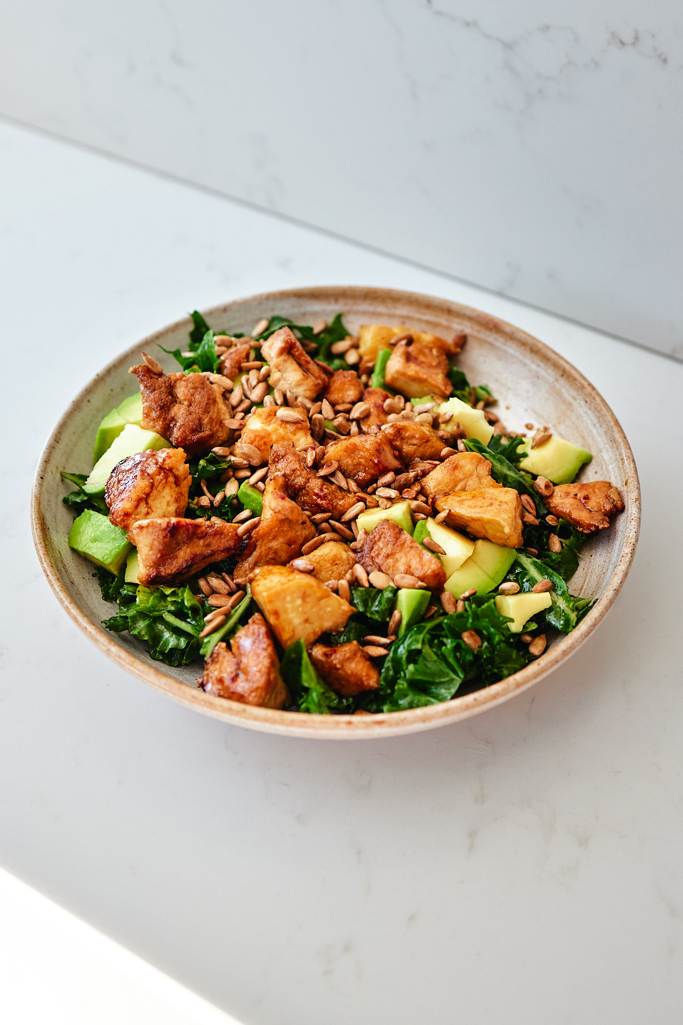 Tofu, Avocado & Kale Salad Deliciously Ella