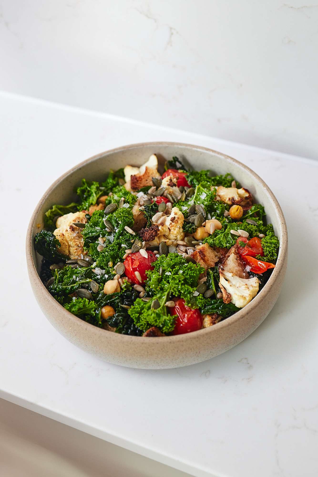 Warm Cauliflower, Kale & Chickpea Salad Deliciously Ella (UK)