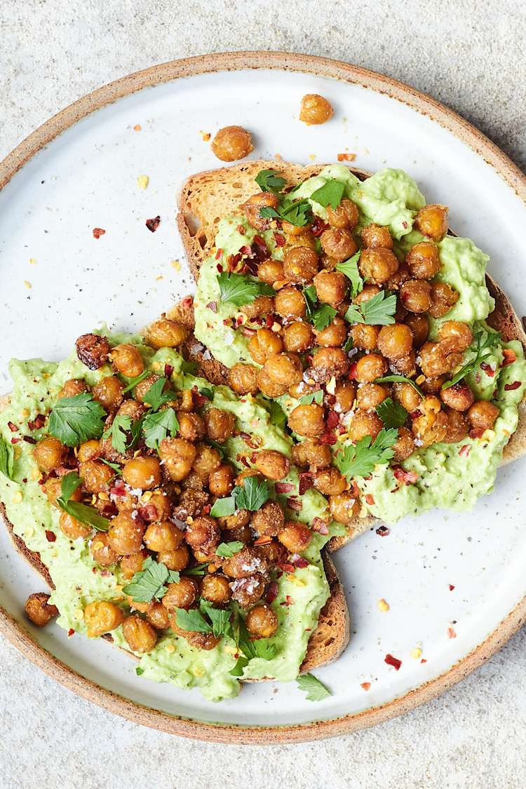 Roasted Chickpeas & Avocado Toast