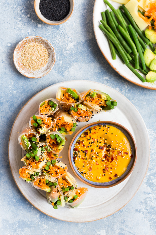 Summer Rolls With Mango Miso Sauce