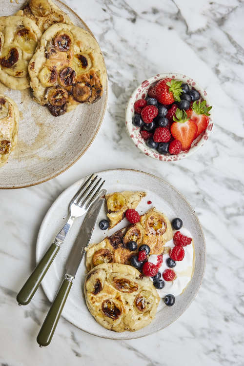 Banana Chocolate Chunk Pancakes