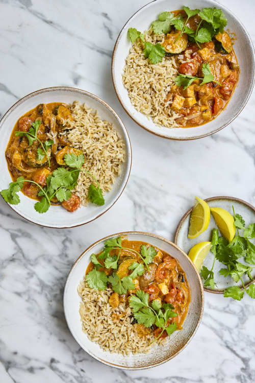 Easy Courgette, Tomato & Tofu Curry