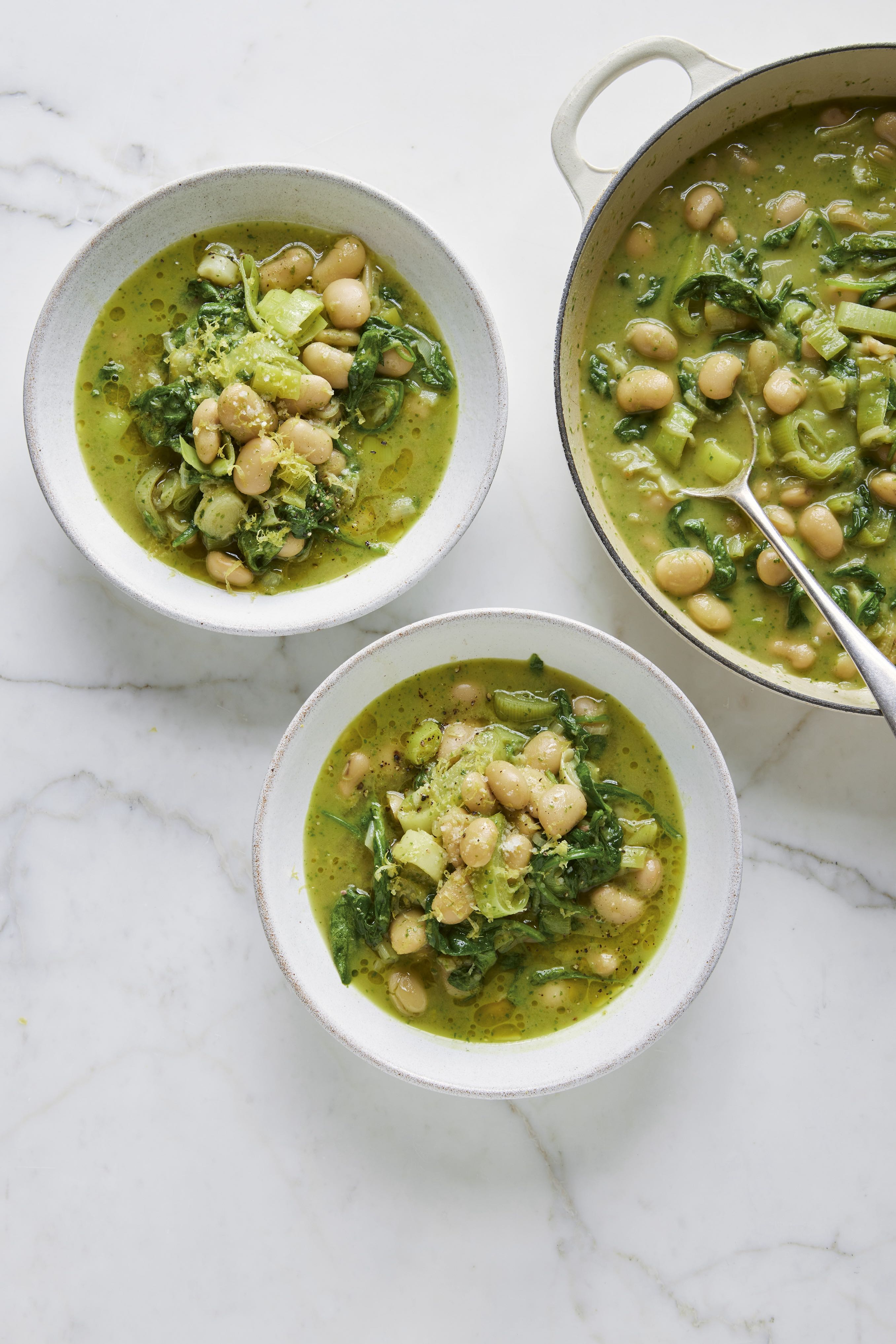 Creamy Leek, Spinach And Butter Bean Bowls - Deliciously Ella