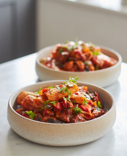 Speedy Aubergine Pasta - Deliciously Ella