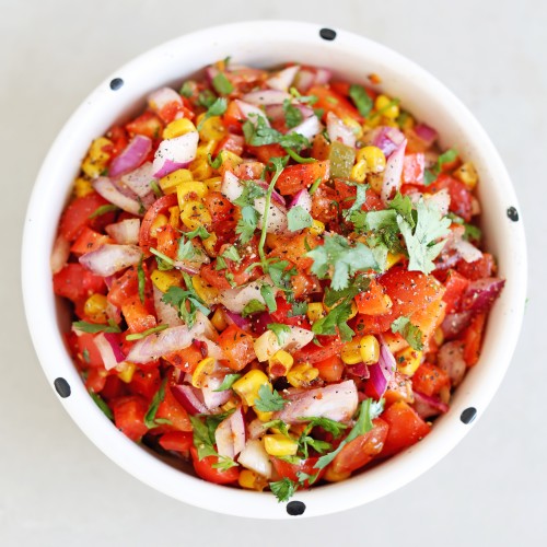 Roasted Spicy Corn & Pepper Salsa