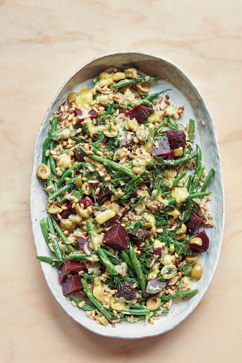 Warm Grain Salad With Green Beans & Olives