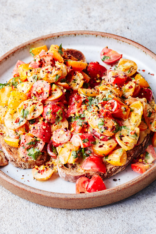 Tahini Tomatoes on Toast