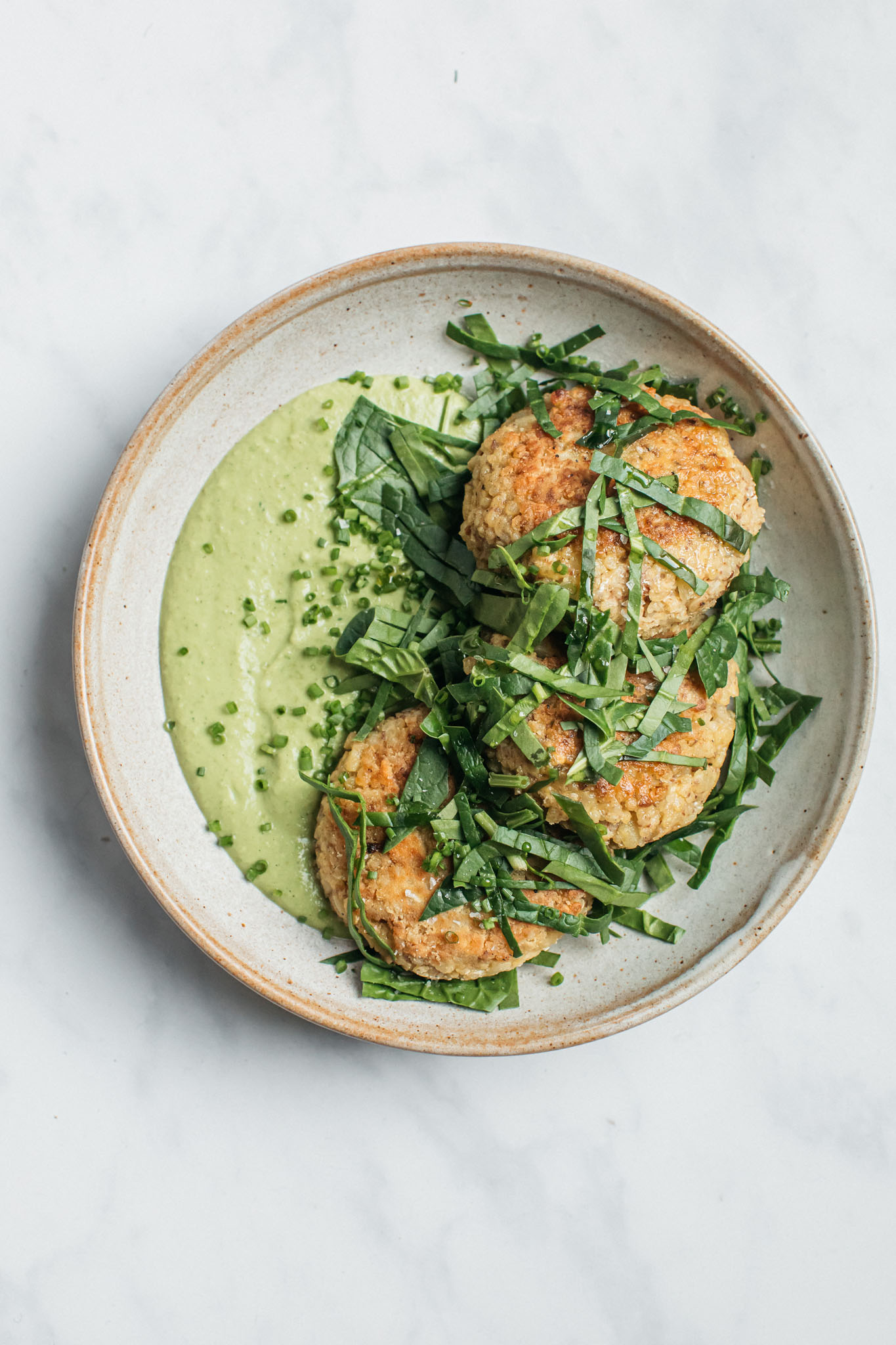 Quinoa Fritters With Minty Green Sauce Deliciously Ella (EU)
