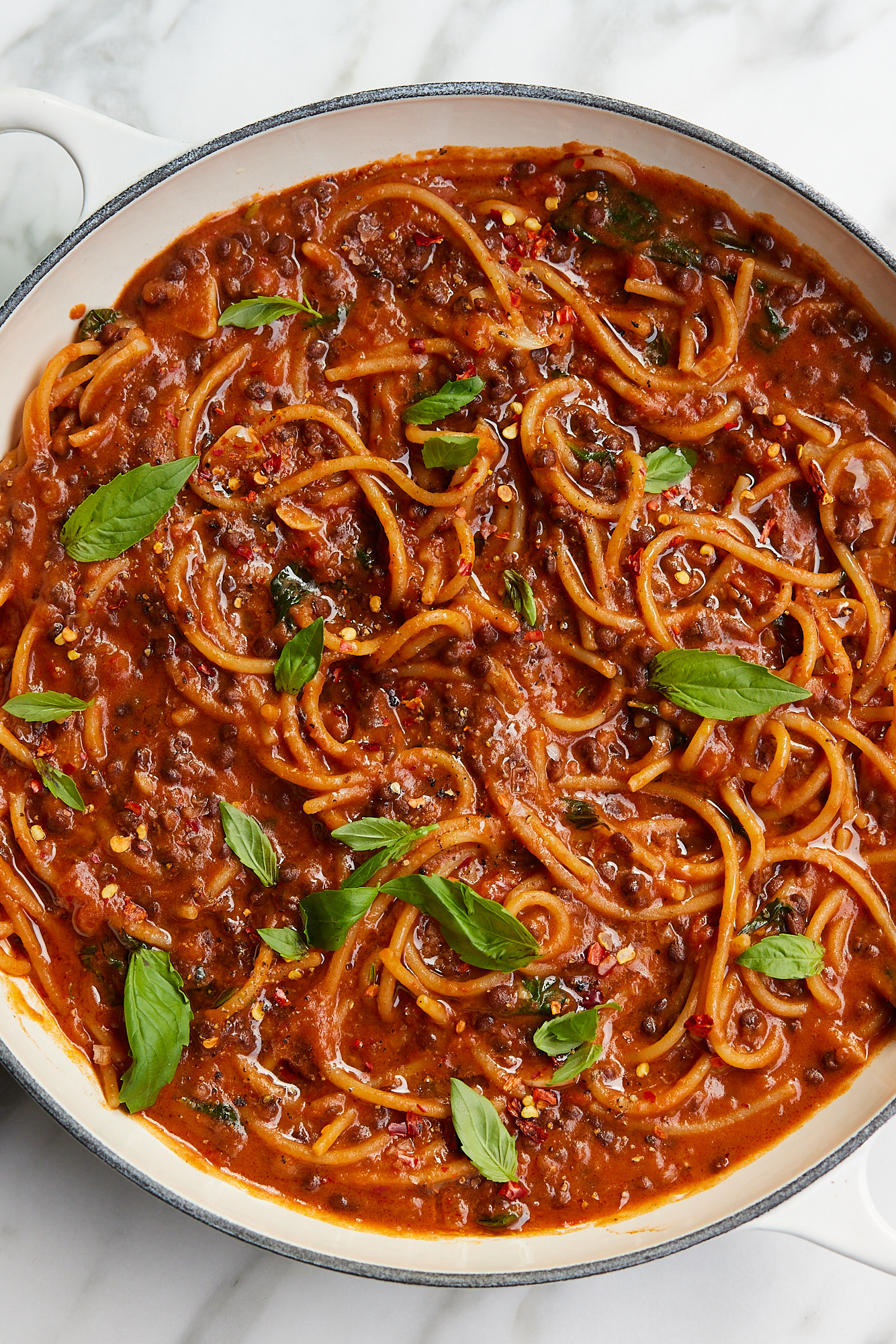 One Pot Tomato & Lentil Spaghetti (Recipe) | Deliciously Ella (UK)