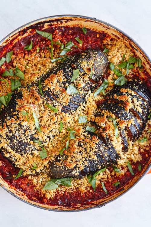 Hasselback Aubergines With Rich Ragu