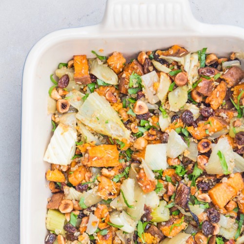 Roasted Sweet Potato, Fennel & Hazelnut Salad