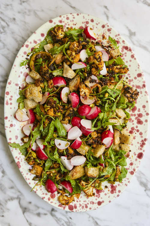 Easy Harissa Roasted Cauliflower Salad