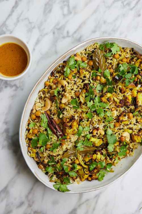 Golden Turmeric Rice With Roasted Cauliflower