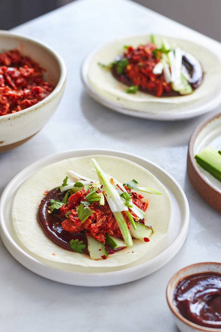 Pulled Jackfruit Pancakes With Hoisin Sauce