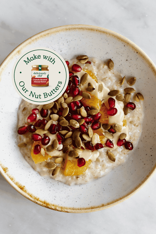 Grain Porridge With Orange, Tahini & Pumpkin Seeds