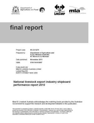  National livestock export industry shipboard performance report 2010