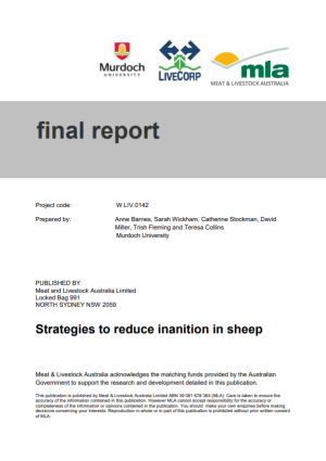 Strategies to reduce inanition in sheep