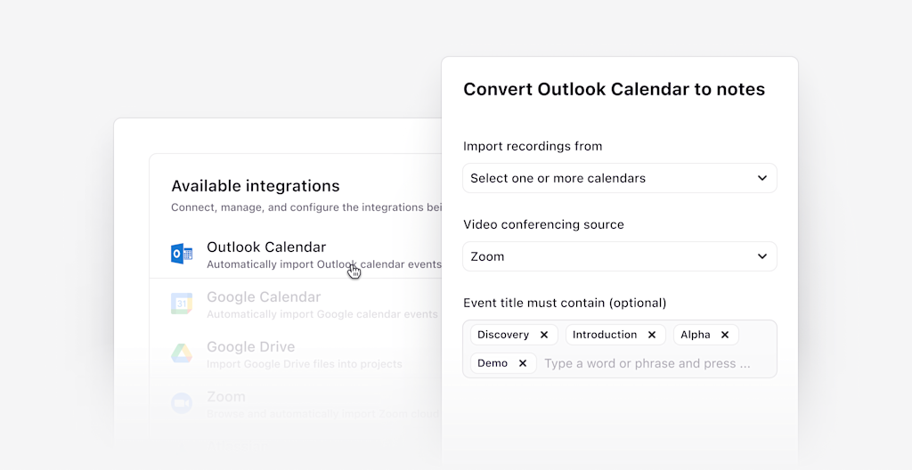 Automatically import Outlook Calendar events