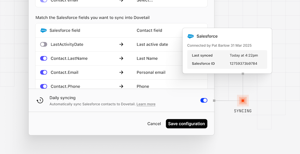 Contacts daily auto-sync with Salesforce