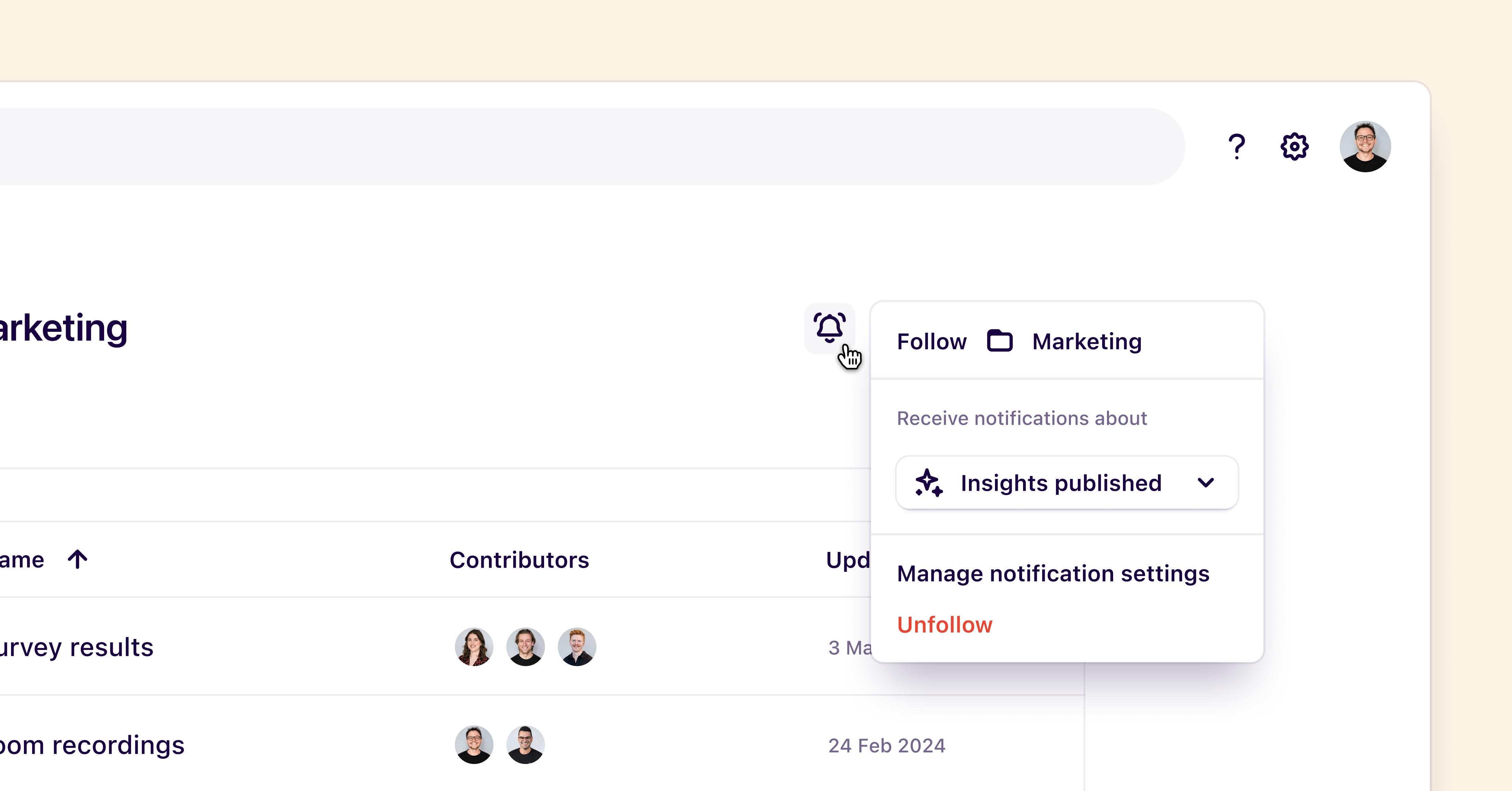 Follow all projects within a folder