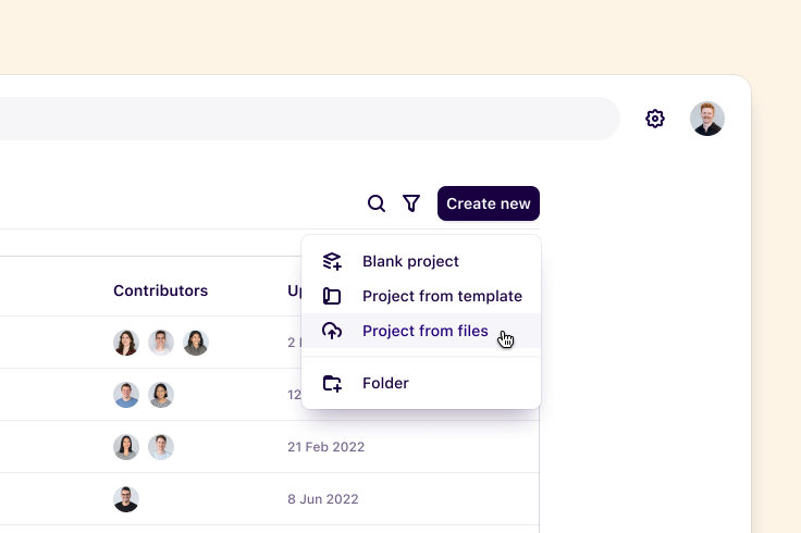 Transfer projects across workspaces