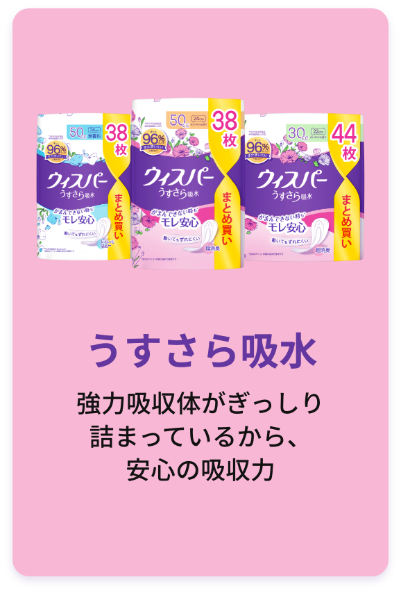 吸水ケア・尿漏れケアのウィスパー