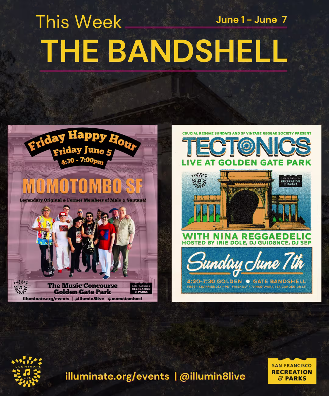 Bandshell Shows June 1 - June 7