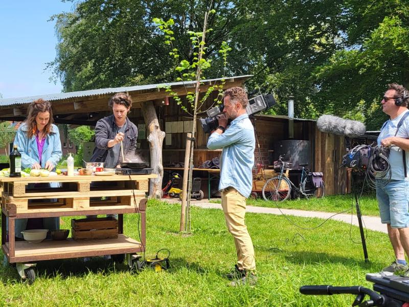 spreidstand in de plukboerderij