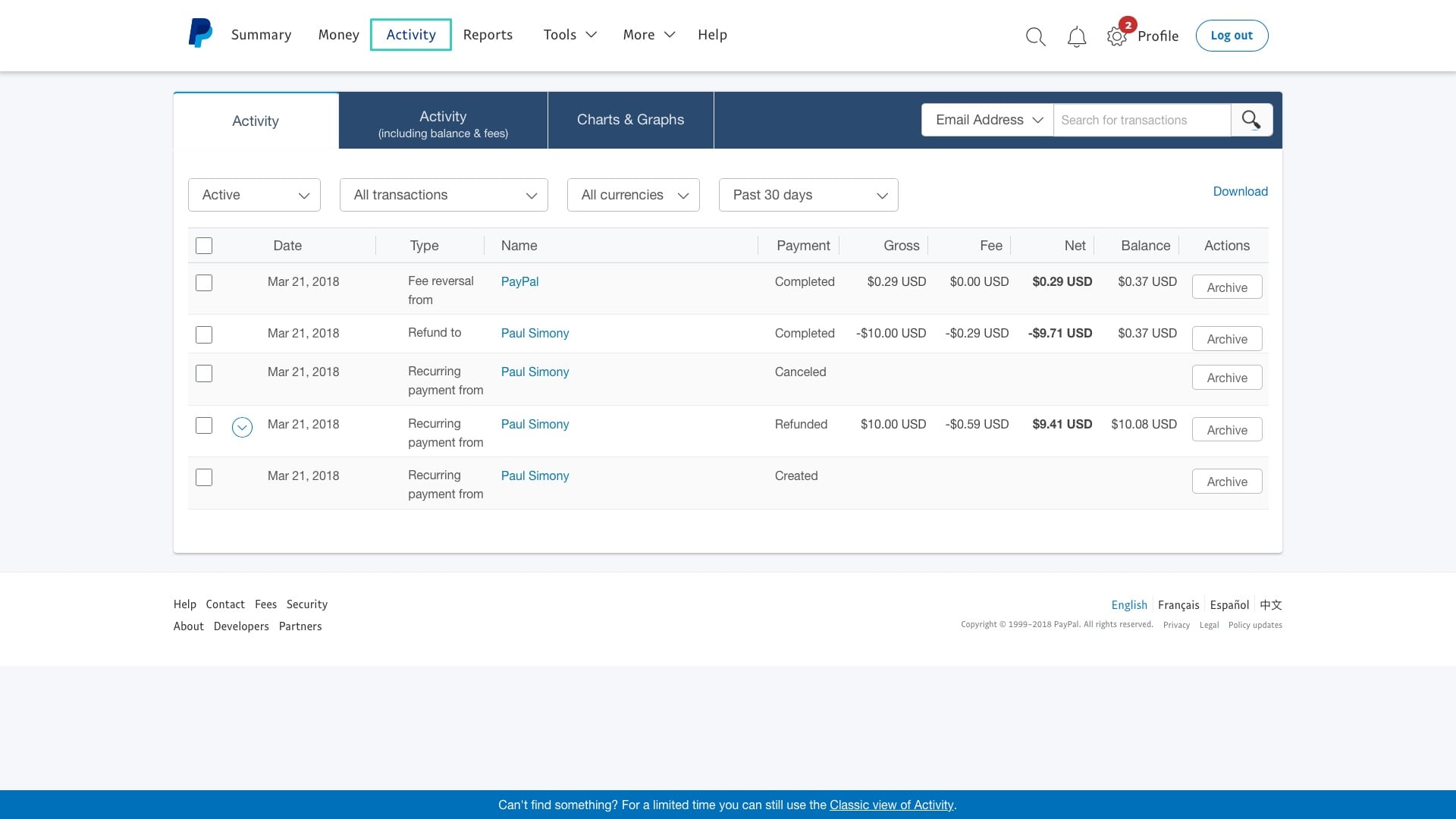 paypal transaction fees credit card virtua lterminal