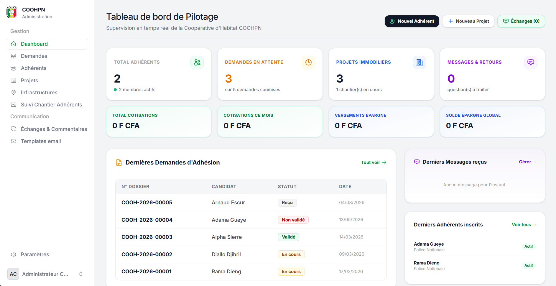 Plateforme digitale Coopérative de la Police