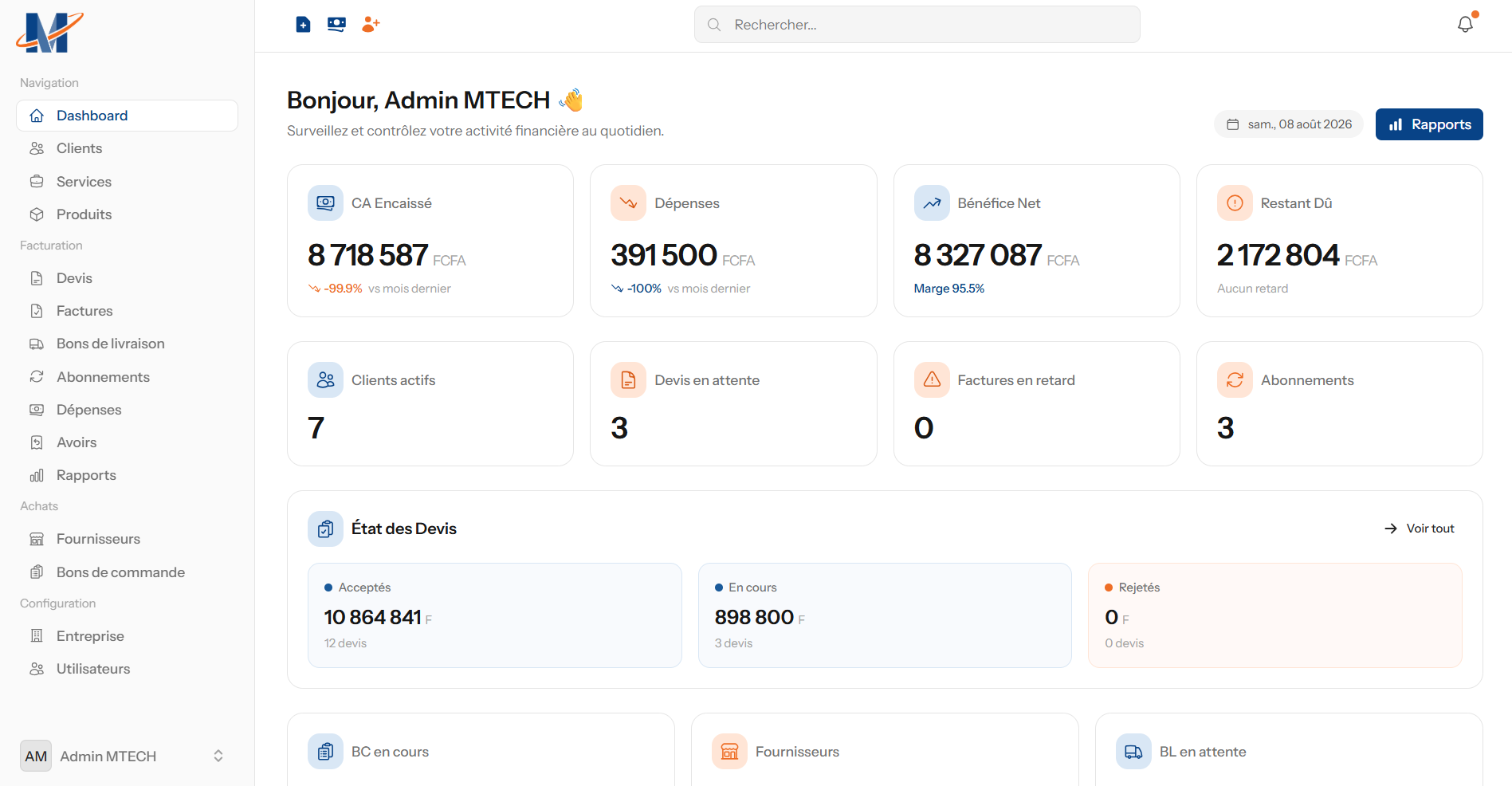 Logiciel de Facturation MTech Plus