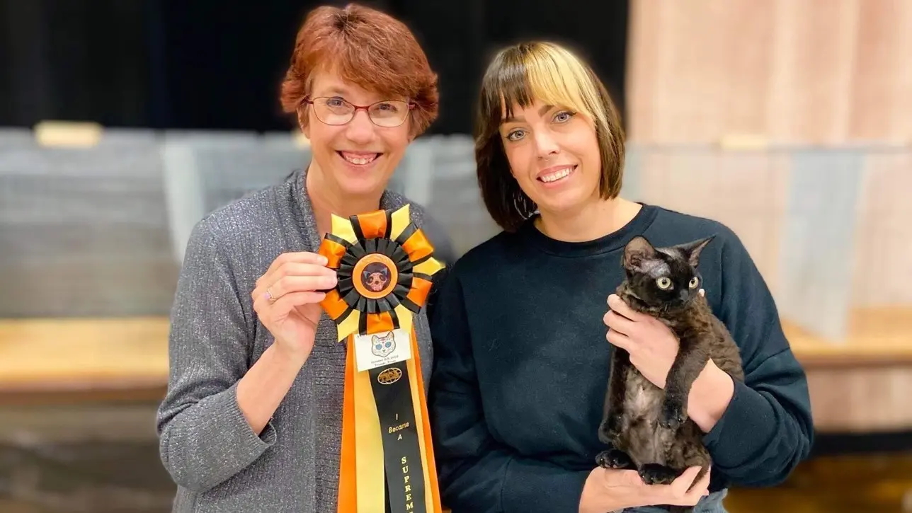 Dr. Brunson and Biscotti at a show
