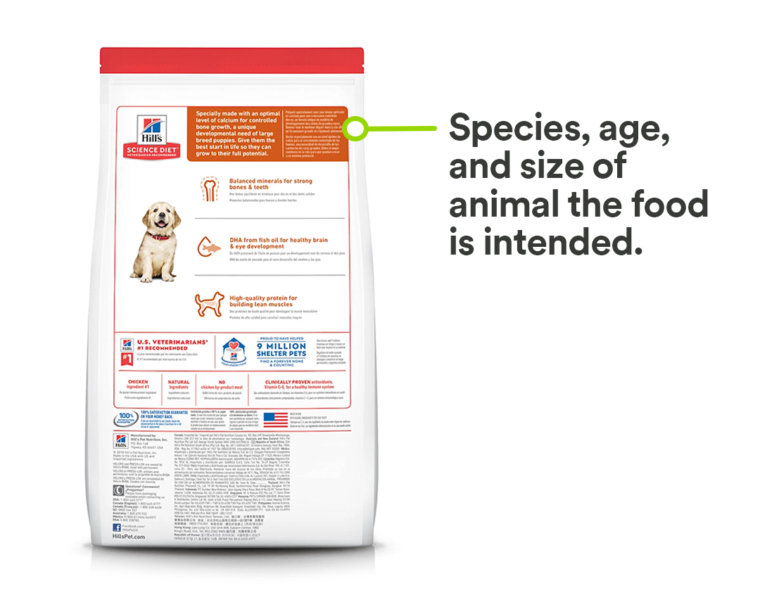 Science diet shop nutrition label