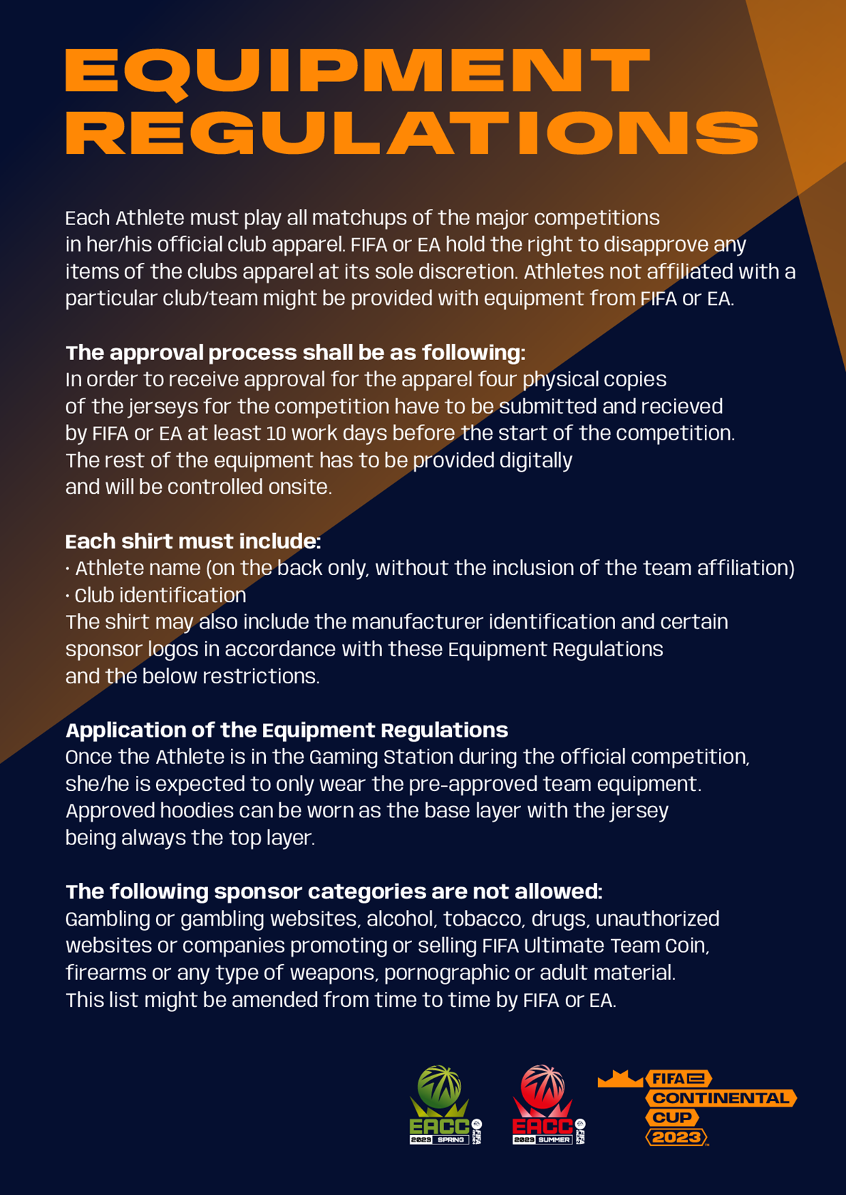 FeCC 2023 Equipment Regulations